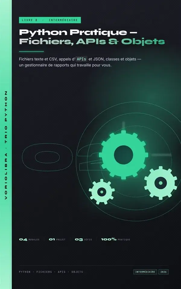 Couverture Python Pratique : Fichiers, APIs & Objets