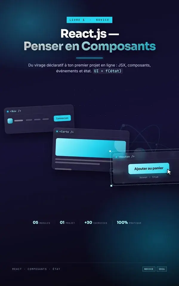 Couverture React.js : Penser en Composants