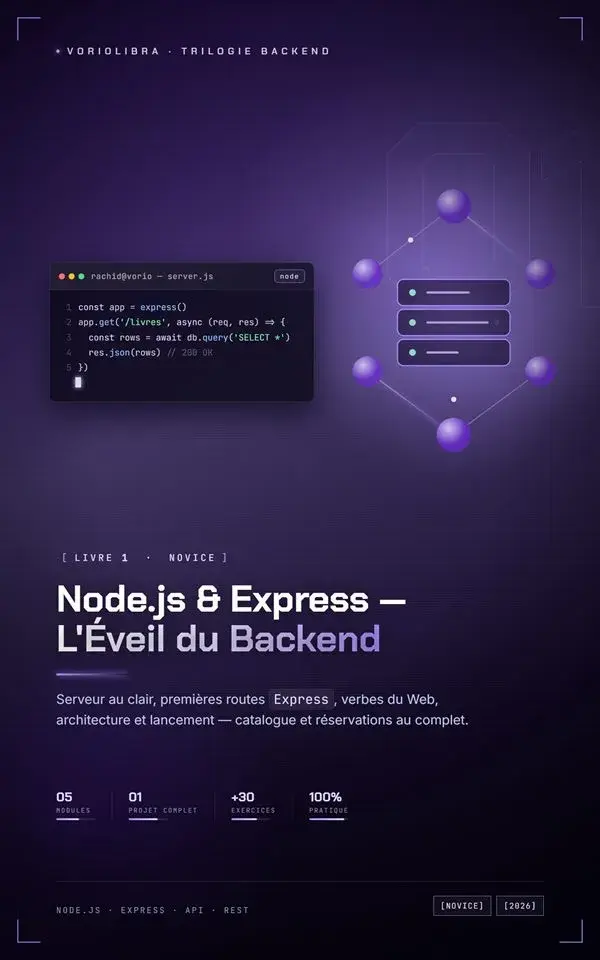 Couverture Node.js & Express : L'Éveil du Backend